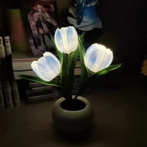 Touch Control Sunflower Bedside Lamp - Dimmable USB Desk Lamp Night Light, Warm Light for Bedroom Decor - Image 3