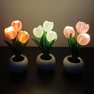 Touch Control Sunflower Bedside Lamp - Dimmable USB Desk Lamp Night Light, Warm Light for Bedroom Decor - Image 4