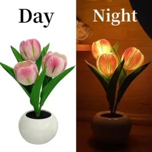 Touch Control Sunflower Bedside Lamp - Dimmable USB Desk Lamp Night Light, Warm Light for Bedroom Decor - Image 5