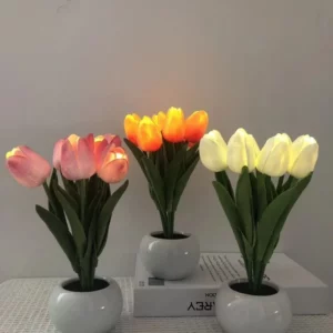 Touch Control Sunflower Bedside Lamp - Dimmable USB Desk Lamp Night Light, Warm Light for Bedroom Decor - Image 6