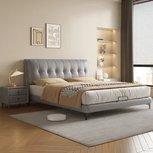 Modern Leather Bedroom Loft Single Double Kids' Bed Frame Sofa Up-holstered Beds King Bed Frame - Image 4