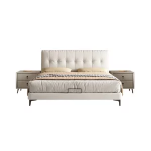 Modern Leather Bedroom Loft Single Double Kids' Bed Frame Sofa Up-holstered Beds King Bed Frame - Image 5