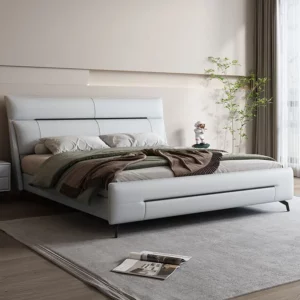 King Size Bed Frame Modern Solid Wooden Bedroom Set With Storage Cabinet Soft Beds For Bedroom Furniture Factory Direct - Image 4