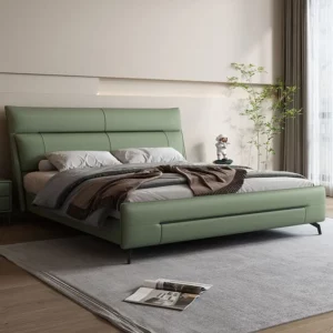 King Size Bed Frame Modern Solid Wooden Bedroom Set With Storage Cabinet Soft Beds For Bedroom Furniture Factory Direct - Image 5