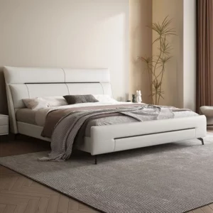 King Size Bed Frame Modern Solid Wooden Bedroom Set With Storage Cabinet Soft Beds For Bedroom Furniture Factory Direct - Image 6