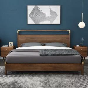 Modern Light Luxury Master Bedroom Bedstead American Solid Wood Bed Frame for Bedroom Furniture Simple Household 1.8m Double Bed - Image 3