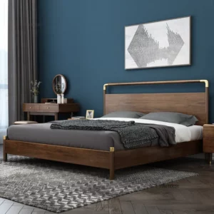 Modern Light Luxury Master Bedroom Bedstead American Solid Wood Bed Frame for Bedroom Furniture Simple Household 1.8m Double Bed - Image 5