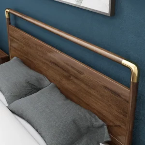 Modern Light Luxury Master Bedroom Bedstead American Solid Wood Bed Frame for Bedroom Furniture Simple Household 1.8m Double Bed - Image 6