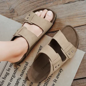 Soft Soled Cork Sandals Slippers Summer Beach Shoes Women Shoes Retro Slippers Fashion Design Men's Shoes Flip Flops Slippers - Image 1