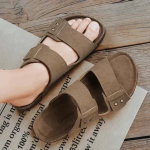 Soft Soled Cork Sandals Slippers Summer Beach Shoes Women Shoes Retro Slippers Fashion Design Men's Shoes Flip Flops Slippers - Image 5