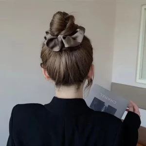 1pcs Women Silk Satin Scrunchies Korean Ladies Girls Elastics Hair Band Ponytail Hold Hair Accessories - Image 3