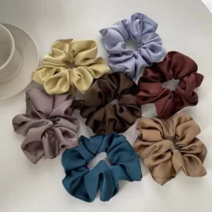 1pcs Women Silk Satin Scrunchies Korean Ladies Girls Elastics Hair Band Ponytail Hold Hair Accessories - Image 4