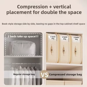 Premium Vacuum Compression Bags-Heavy-Duty Reusable Storage for Down Comforters & Quilts | Space-Saving Home & Travel Organizer - Image 3