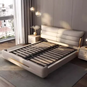 Modern Aesthetic Bed Multifonction Organiser King Size Double Bed Storage Space Marco De Cama Queen Moderno Luxury Furniture - Image 4