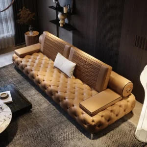 Armrest Large Filler Sofas European Brown Wood Modern Floor Salon Couch Recliner Luxury Nordic Divano Soggiorno Home Furniture - Image 3