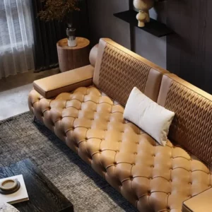 Armrest Large Filler Sofas European Brown Wood Modern Floor Salon Couch Recliner Luxury Nordic Divano Soggiorno Home Furniture - Image 5