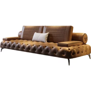 Armrest Large Filler Sofas European Brown Wood Modern Floor Salon Couch Recliner Luxury Nordic Divano Soggiorno Home Furniture - Image 6