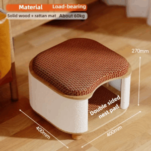 Wooden Winter Cat House Breathable Pet Nest 27cm Height Semi-closed Moisture-proof Soft Cat Beds Comfortable Cage Cat Supplies - Image 4