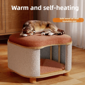 Wooden Winter Cat House Breathable Pet Nest 27cm Height Semi-closed Moisture-proof Soft Cat Beds Comfortable Cage Cat Supplies - Image 7
