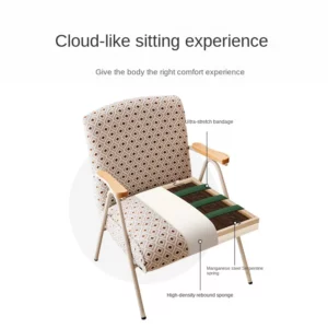 Joylove Fabric Sofa Living Room Lazy Modern Light Luxury Small Apartment Nordic Simple Modern Solid Wood Balcony Single Sofa - Image 4