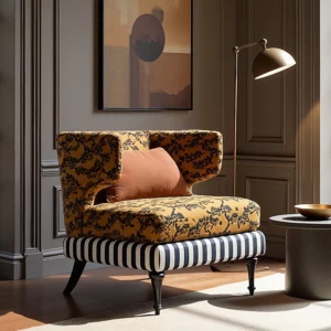 American retro single sofa lazy recliner medieval living room leisure tiger chair - Image 4