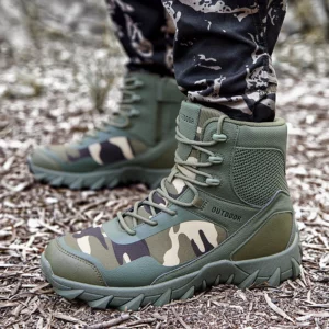 Upgraded Tactics Combat Training Boots Male Outdoors Camping Anti-wear Rapid Response Hiking Shoes Fishing Hunting Sneakers Men - Image 4
