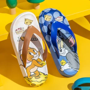 Children'S Flip Flops Summer Cat And Mouse Catching Slippers Indoor Children'S Anti Slip Beach Shoes Children'S Clip On Sandals - Image 4