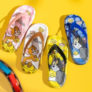 Children'S Flip Flops Summer Cat And Mouse Catching Slippers Indoor Children'S Anti Slip Beach Shoes Children'S Clip On Sandals - Image 5
