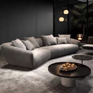 Outdoor Floor Living Room Sofas Curved Garden Lounge Minimalist Sofas Relaxing Hallway Cheap Luxury Wood Divano Home Furniture - Image 3