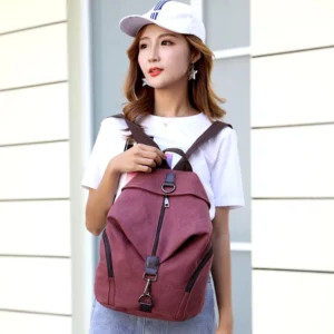 Fashion Canvas Female Backpack Multifuction Casual Backpack For Teenager Girls 2024 New Summer Women Large Capacity Shoulder Bag - Image 6