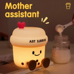 Milk Tea Cup Led Night Light Bubble Tea Cartoon Rechargeable Table Lamp Dimmable Kid Girlfriend Gift Popular Desk Bedroom Decor - Image 3