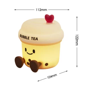 Milk Tea Cup Led Night Light Bubble Tea Cartoon Rechargeable Table Lamp Dimmable Kid Girlfriend Gift Popular Desk Bedroom Decor - Image 6