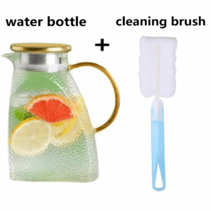 1.8L/60oz Glass Water Jug with Handle and Lid Refrigerator Water Jug for Cold and Hot Water Iced Tea Juice Coffee Milk Beverages - Image 3