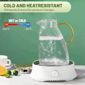 1.8L/60oz Glass Water Jug with Handle and Lid Refrigerator Water Jug for Cold and Hot Water Iced Tea Juice Coffee Milk Beverages - Image 6