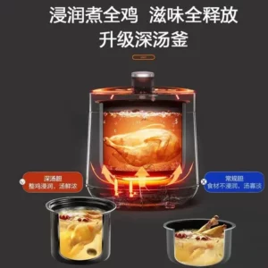 Electric Pressure Cooker & Rice Cooker: Double Pot. Upper Steaming and Lower Cooking. Intelligent Touch. Multifunction. - Image 2