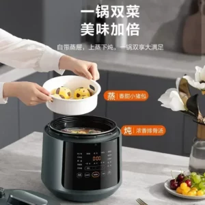 Electric Pressure Cooker & Rice Cooker: Double Pot. Upper Steaming and Lower Cooking. Intelligent Touch. Multifunction. - Image 5