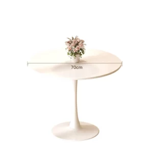 Round White Tulip Table, Modern European Coffee Table, Minimalist Balcony Bistro Table, Small Dining Set for Cafés - Image 5