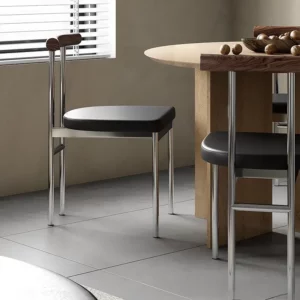 Retro Luxury Dining Chair Nordic Solid Wood Metal Living Room Bedroom Vanity Chair Furniture Back Simple Modern Design Decor - Image 4