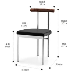 Retro Luxury Dining Chair Nordic Solid Wood Metal Living Room Bedroom Vanity Chair Furniture Back Simple Modern Design Decor - Image 6