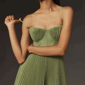 Female Hollow Backless Bridesmaid Dress Spring High Street Solid Girdling Pleat Long Dress Elegant Women Solid Tube Tops Dress - Image 5
