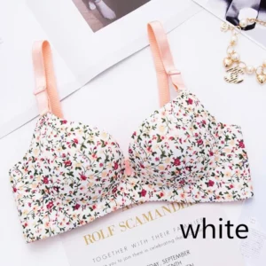 Women Flower Print Seamless Bra Sexy Lingerie Floral Push Up Bras One-Piece Underwear - Image 4