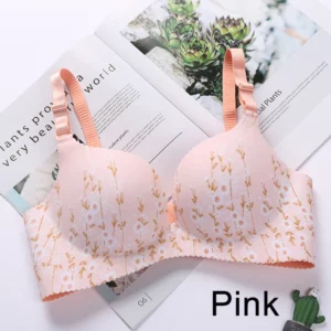 Women Flower Print Seamless Bra Sexy Lingerie Floral Push Up Bras One-Piece Underwear - Image 6