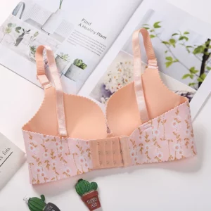 Women Flower Print Seamless Bra Sexy Lingerie Floral Push Up Bras One-Piece Underwear - Image 5