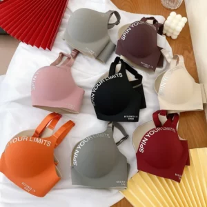 Summer Thin One Piece Seamless British Letter Bra No Wire Ring Adjustable Underwear Women Push Up Girls bras for women - Image 3
