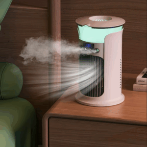 Desktop Mini Air Conditioner Portable USB Air Cooler Fan For Home Room Camping Humidifier Cooling Fans 7 Color Night Lamp 선풍기 - Image 2