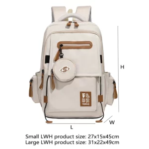 Japanese Casual Men Women Couple Backpack College Student Schoolbag Laptop Rucksack Large Capacity Waterproof Durable Travel Bag - Image 6