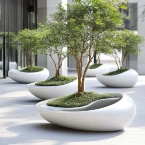 outdoor flower pot tree flower pot waiting chair seat shopping mall outdoor special design leisure creative leisure furniture - Image 2