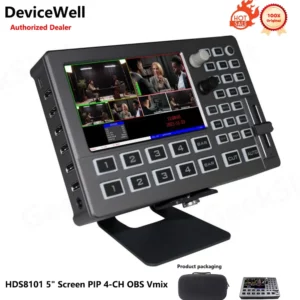 DeviceWell HDS8101 5 inch Screen PIP 4-CH OBS Vmix Production HD Live Streaming Control Switcher Live Professional HD Broadcast - Image 2