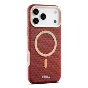 For Magsafe Magnetic Wireless Charging Phone Case For iPhone 17 Pro Max Air TPU Adhesive Triangle Pattern Shockproof Back Cover - Image 5