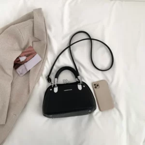 2025 Women's Adjustable PU Crossbody Bag Minimalist Litchi Pattern Candy Color Shoulder Purse Metal Decor Fashion Handbag - Image 5